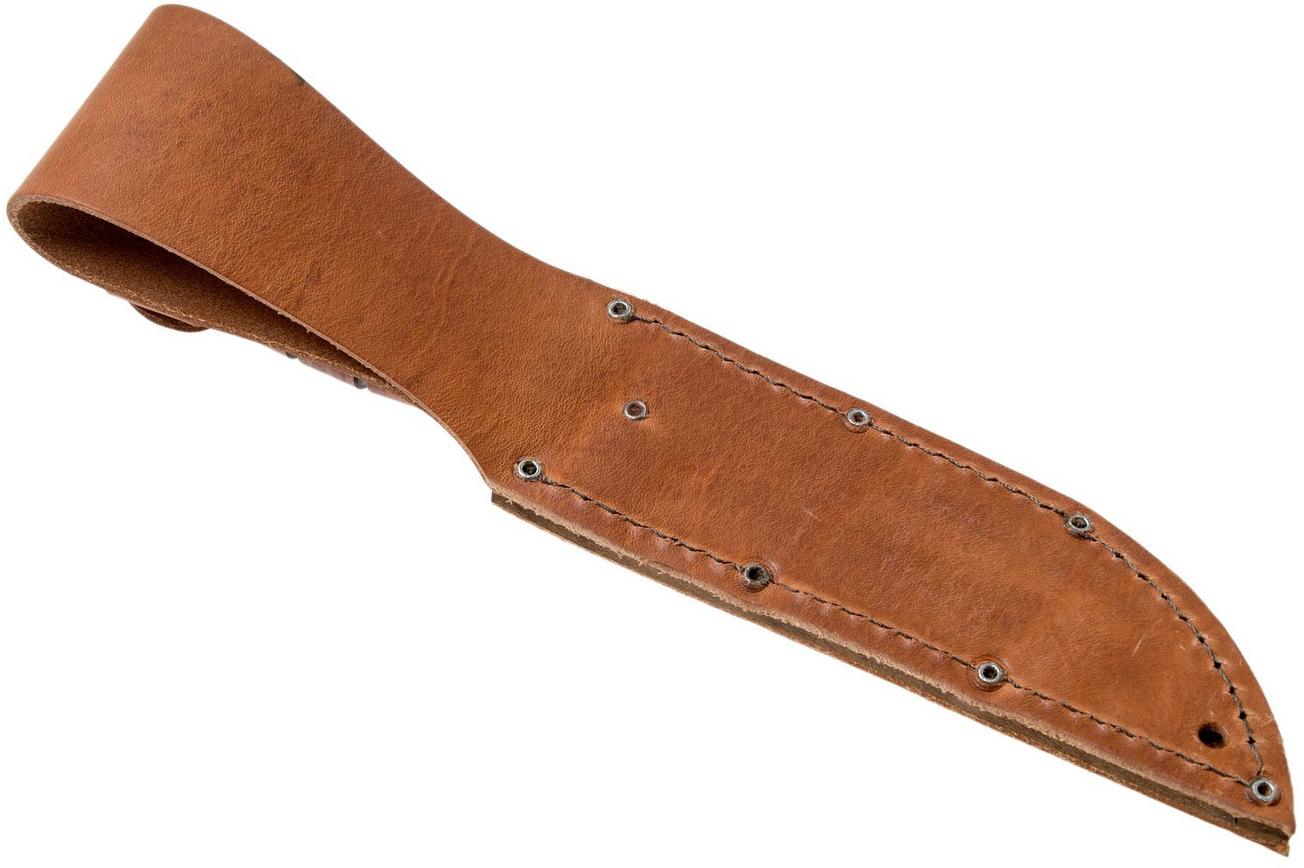 KA-BAR Short USMC 1252 deels gekarteld, vaststaand mes, lederen foedraal