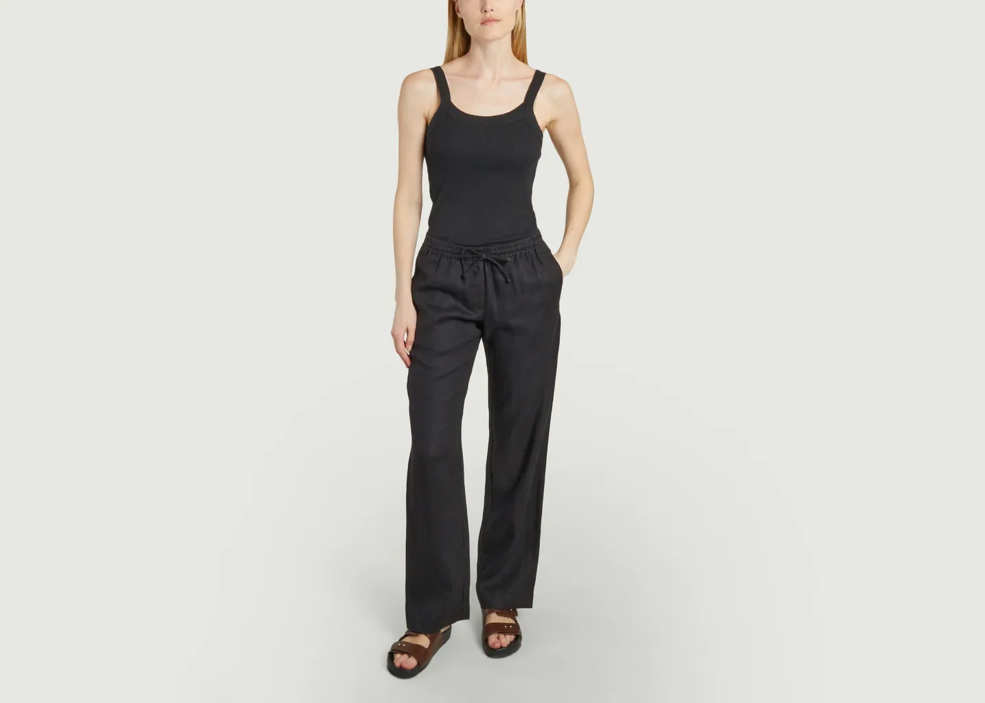 Pantalon décontracté en lin Hoys Samsoe Samsoe
