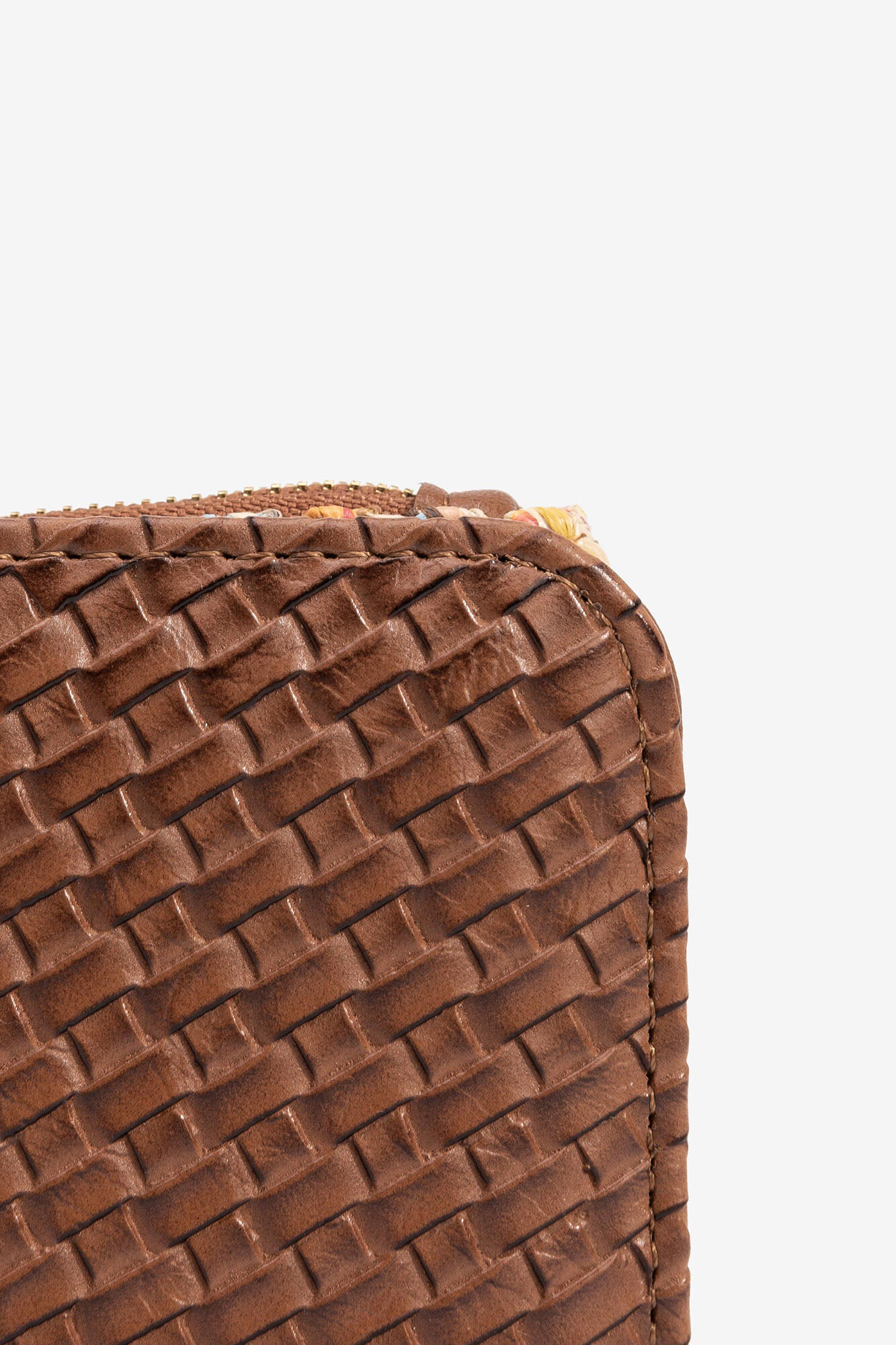 Bolsa média com efeito trançado - Bege