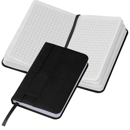 Macma Notizbuch mit 160 karierten Seiten, DIN A6, schwarz