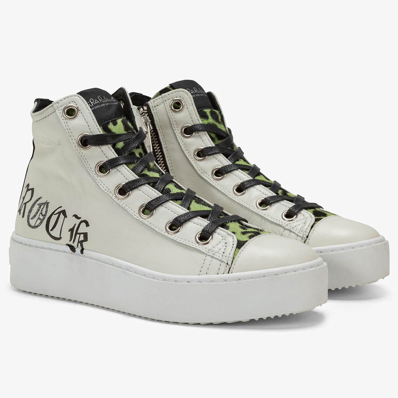 Nira Rubens Baskets en Cuir Long Island blanc/noir