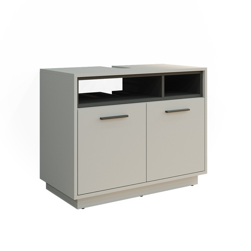 Vicco Waschtischunterschrank Waschbeckenunterschrank Beatrice Grau Anthrazit modern 80x64 cm Badkommode Badschrank Badezimmer Schrank Badmöbel Schranktür Schrankfach