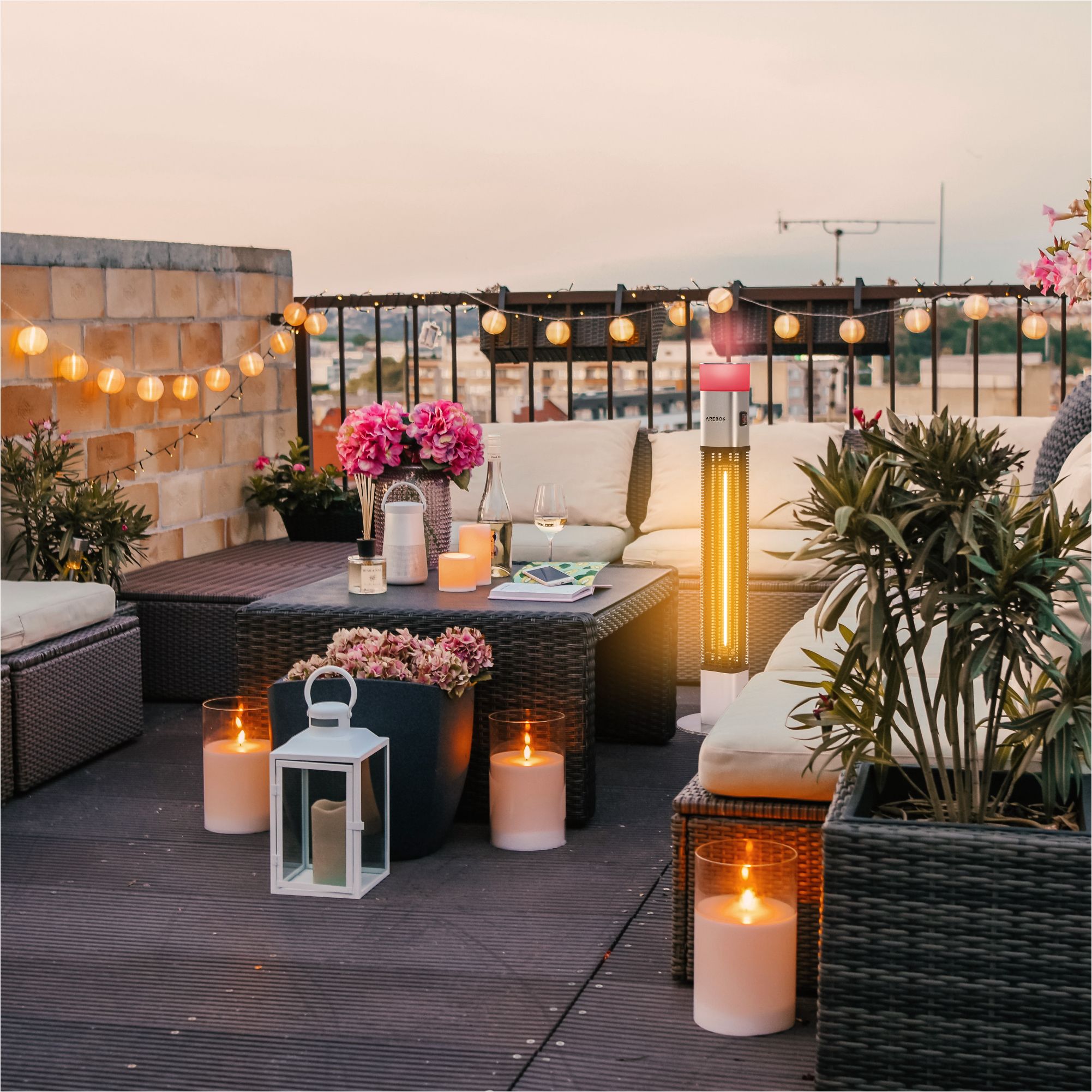 Infrarot Terrassenheizstrahler 1500W mit LED