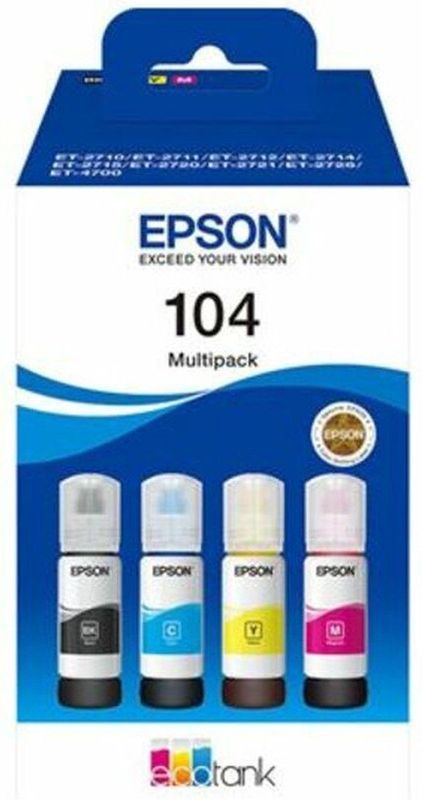 Epson - Inktfles 104 - Eco Tank - Multipack - BK/C/M/Y