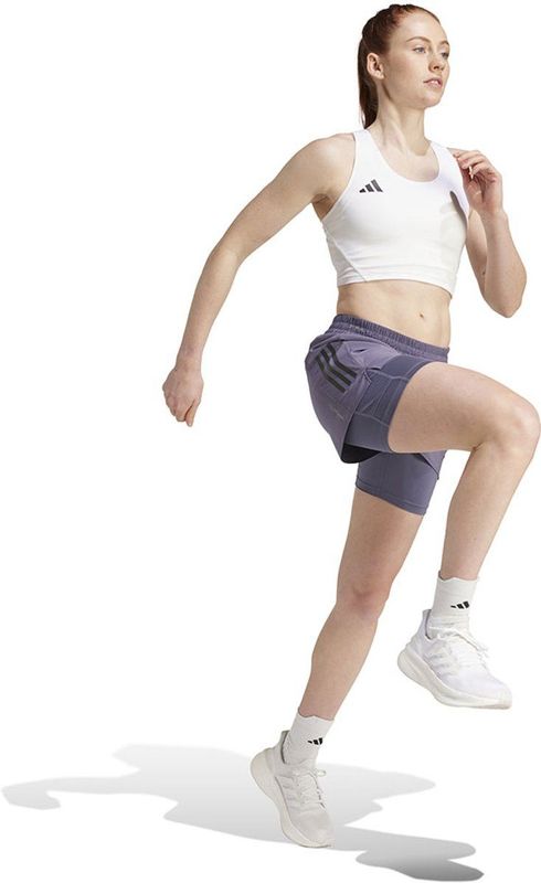 adidas - Own the Run - Korte Broeken - 2-in-1 - Dames - Normale Pasvorm - Climacool