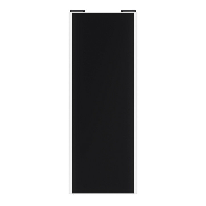 Porte de placard coulissante noir mat profil blanc GoodHome Arius H. 248,5 x L. 92.2 cm + amortisseurs