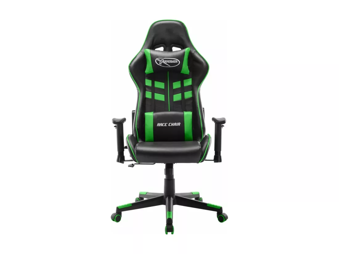 Chaise de jeu Noir et vert Cuir artificiel