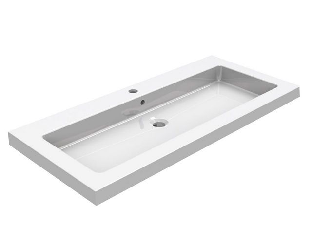 Mueller Single flat meubelwasbak 100x46cm met kraangat