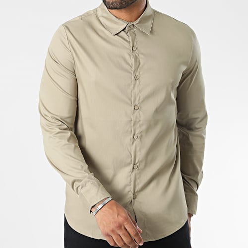 Chemises Manches Longues Beige