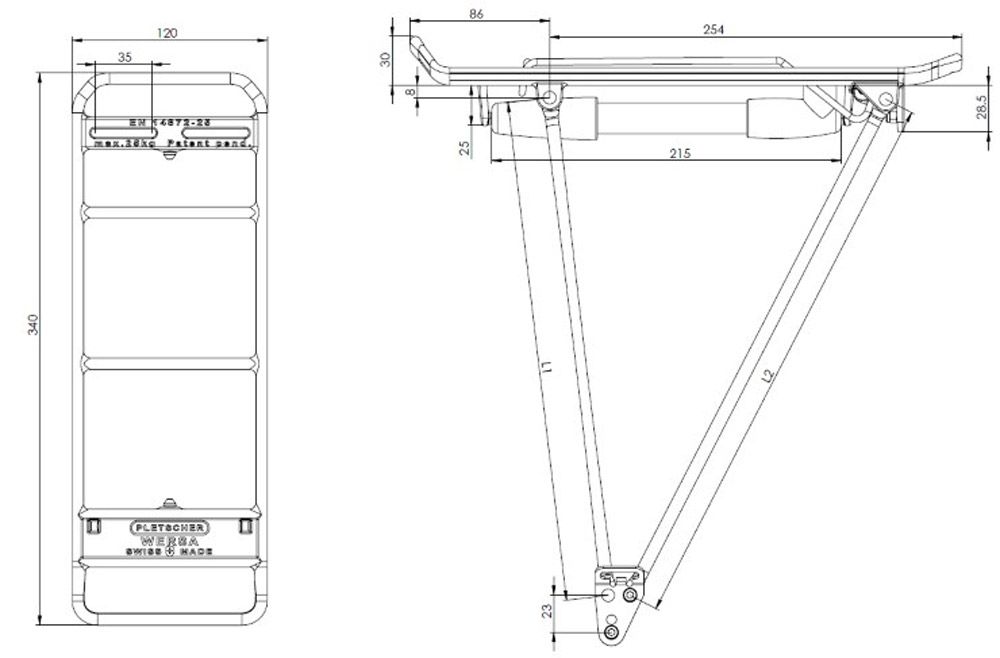 Pletscher System-Gepäckträger Werso MIK 27.5-29