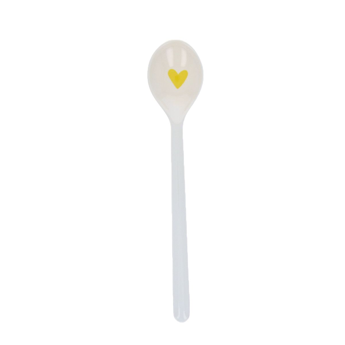 Cuillère à latte coeur jaune Pause goûter