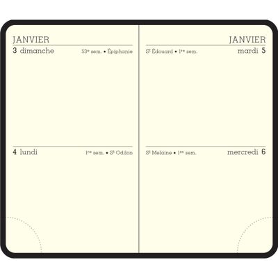 Agenda de poche Winner avec crayon - 2 jours par page - 6,5 x 10,5 cm - disponible dans différentes couleurs - Exacompta