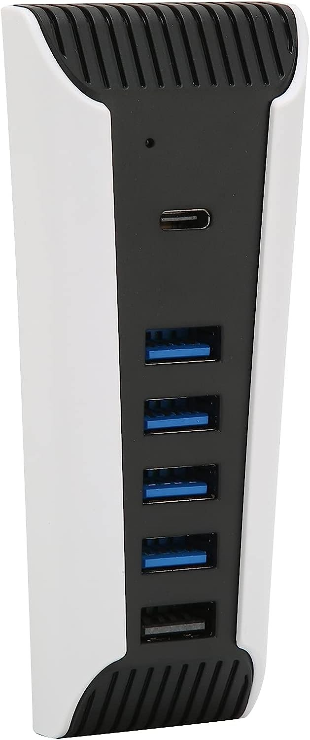 Sony Playstation PS5 USB A / USB C Multiport Adapter Hub mit 5x USB A / USB C Erweiterung - Weiss / Schwarz