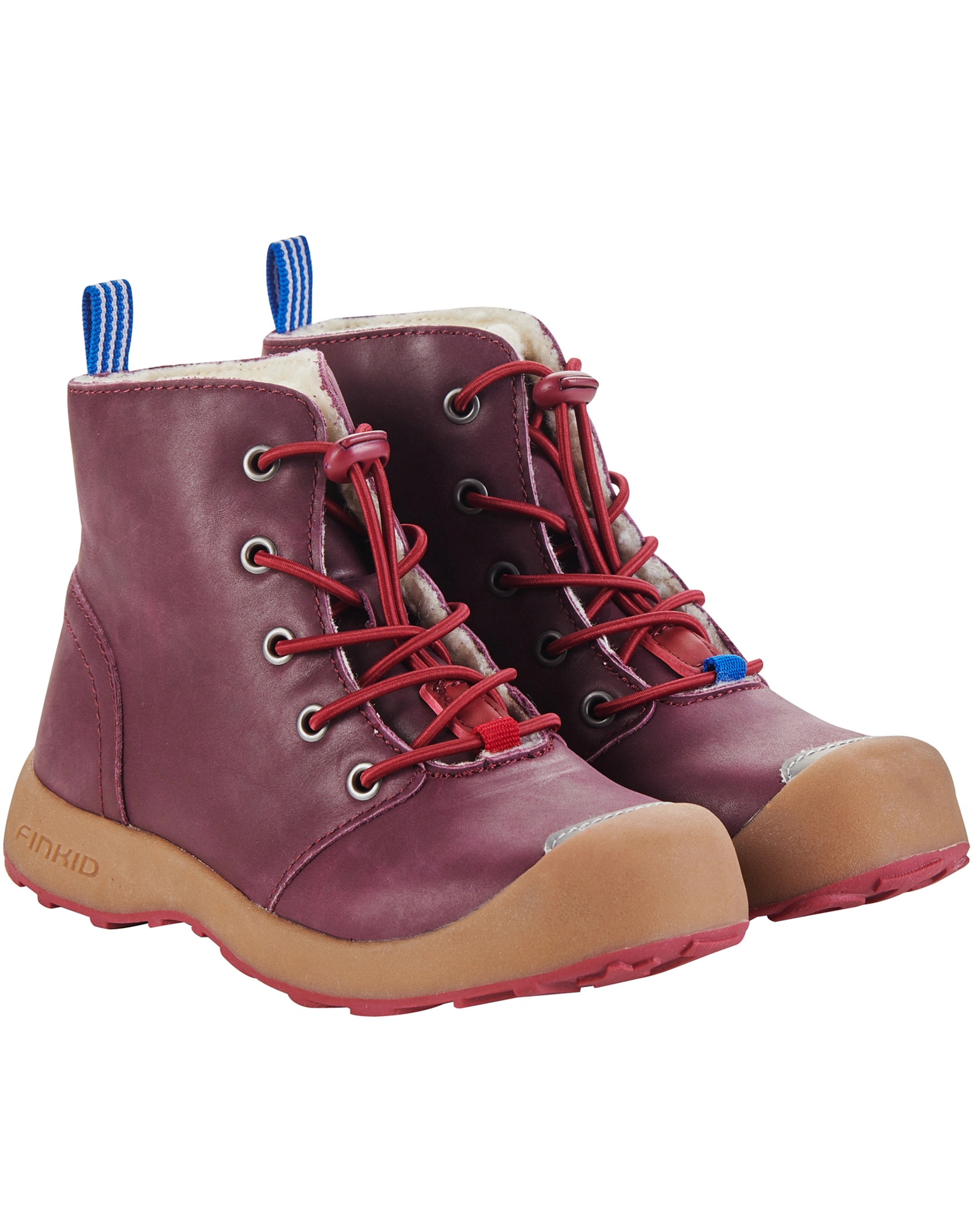 Lederstiefel SIIPI in eggplant/beet red