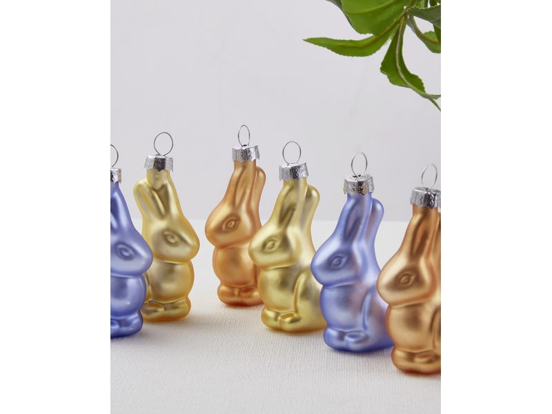 EGLO Aufhänger Hase Fintry 6 Stück, Aprikose, Gelb, Lavende Hängedekoration