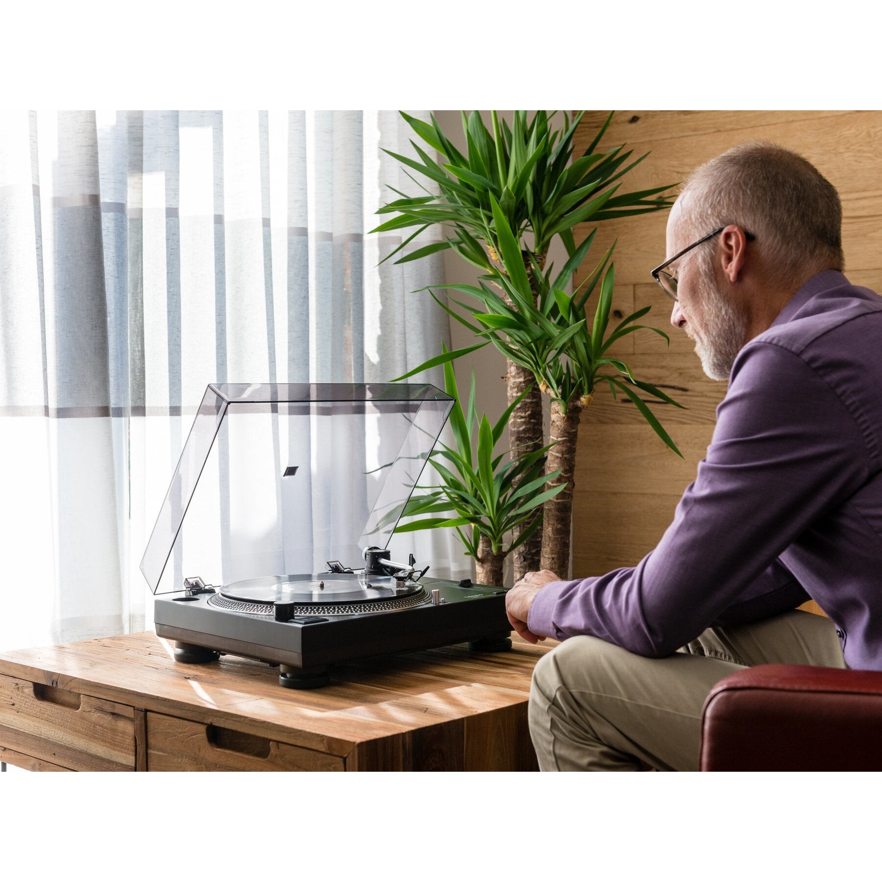 Lenco L-3808 Matte Black digitale USB-platenspeler