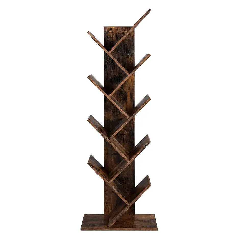 Industriële Boekenkast - Vintage - 8 Planken - Hout - Bruin