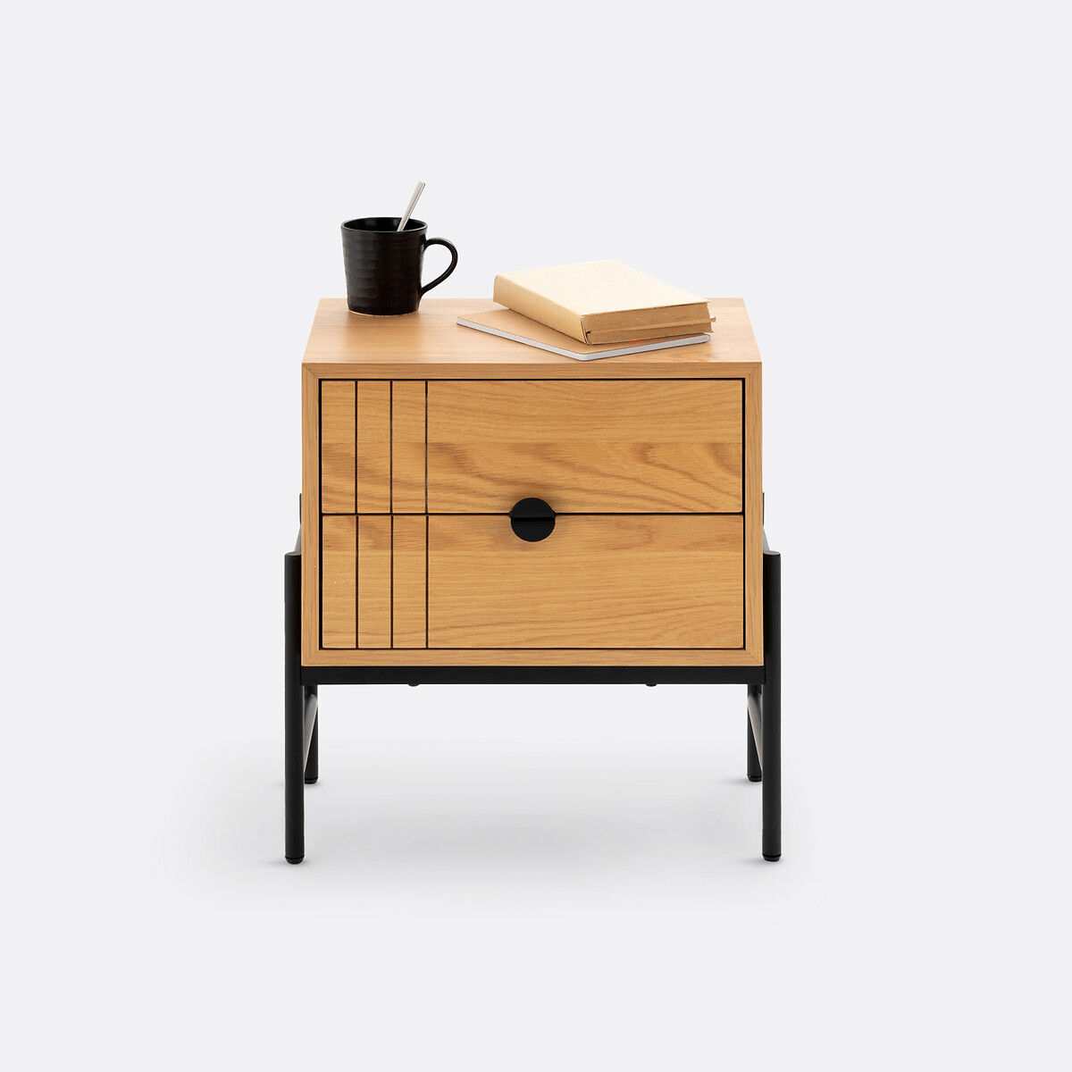 LA REDOUTE INTERIEURS<br>Mesinha de cabeceira 2 gavetas, Clara