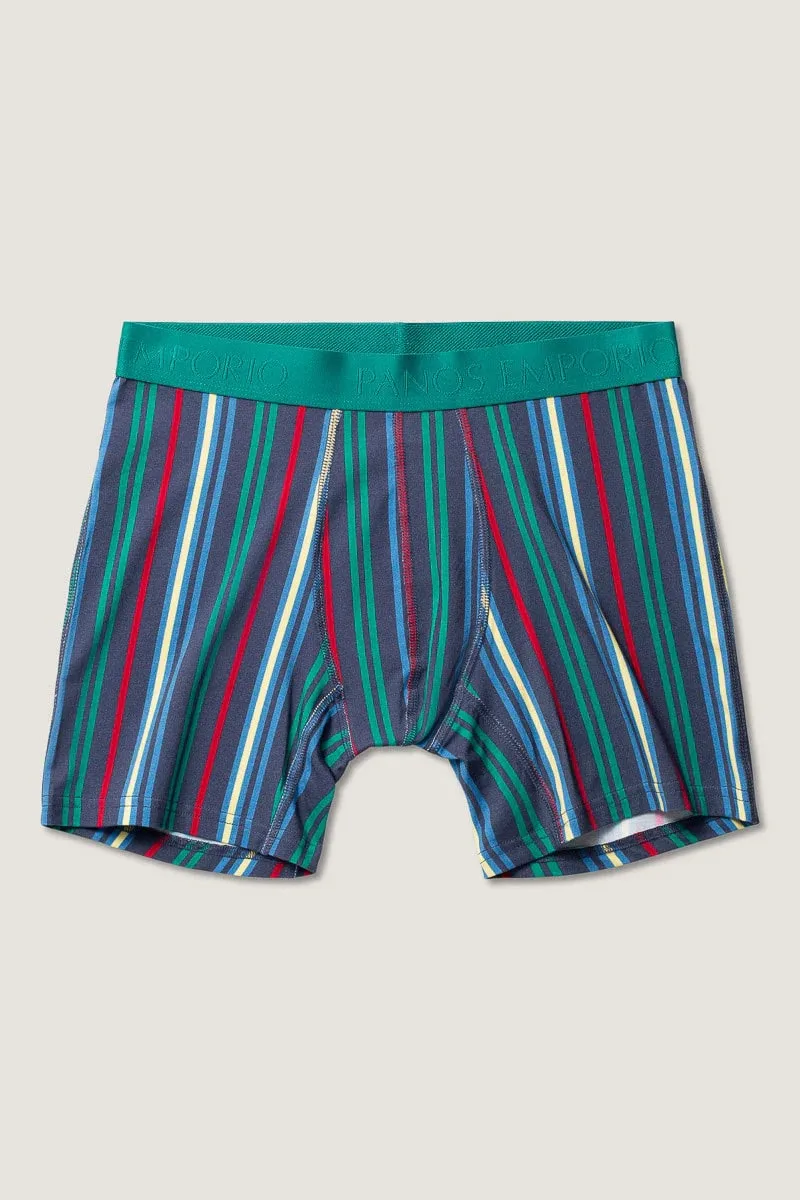 Panos Emporio PE 3PK BASE BAMBOO BOXER Pinstripe/pinstripe Poseidon/navy