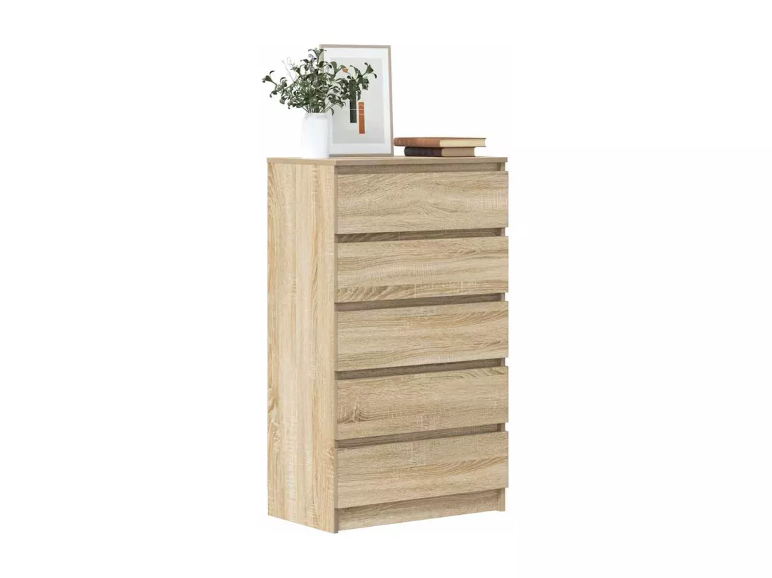 Commode Chêne sonoma 60x36x103 cm Bois d'ingénierie