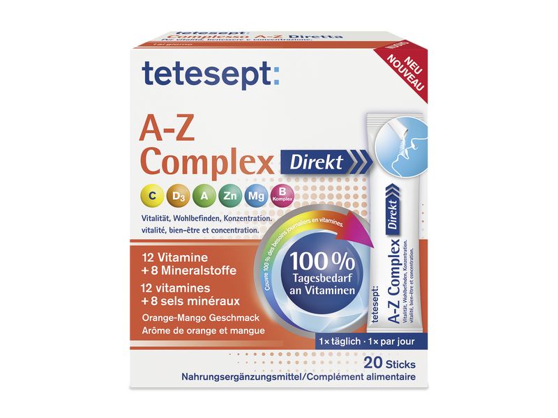 tetesept A-Z Complex Direct 20 Stück Multivitamin-Sticks