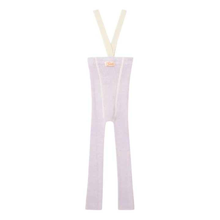 Silly Silas Collants à Bretelles Coton Bio Sans Pieds | Lavande