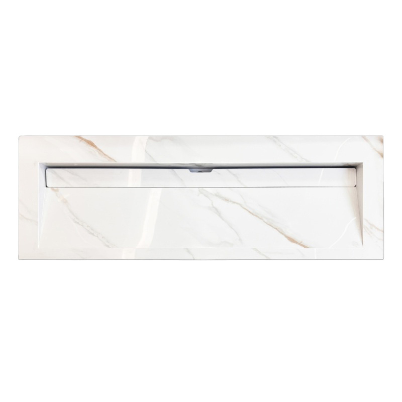 Lambini Designs Quri keramische wastafel 140cm marmer zonder kraangaten