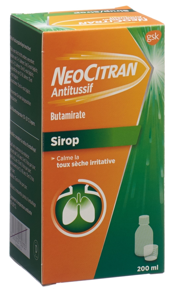 NEOCITRAN Hustenstiller 15 mg/10ml<br>200 ml, Glasflasche, Sirup