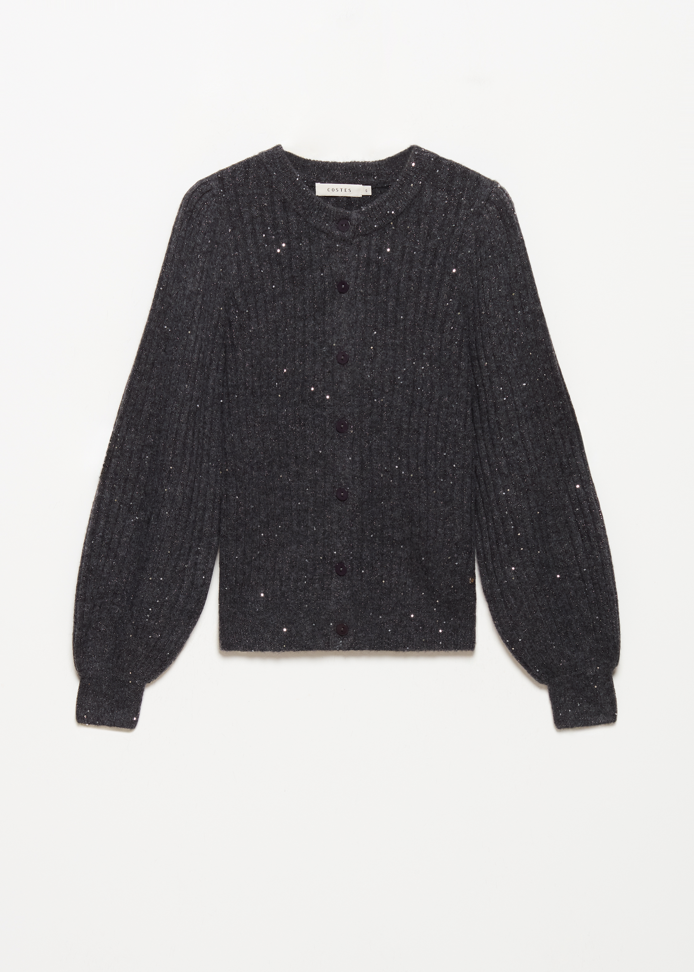 Ribgebreid vest met glitter