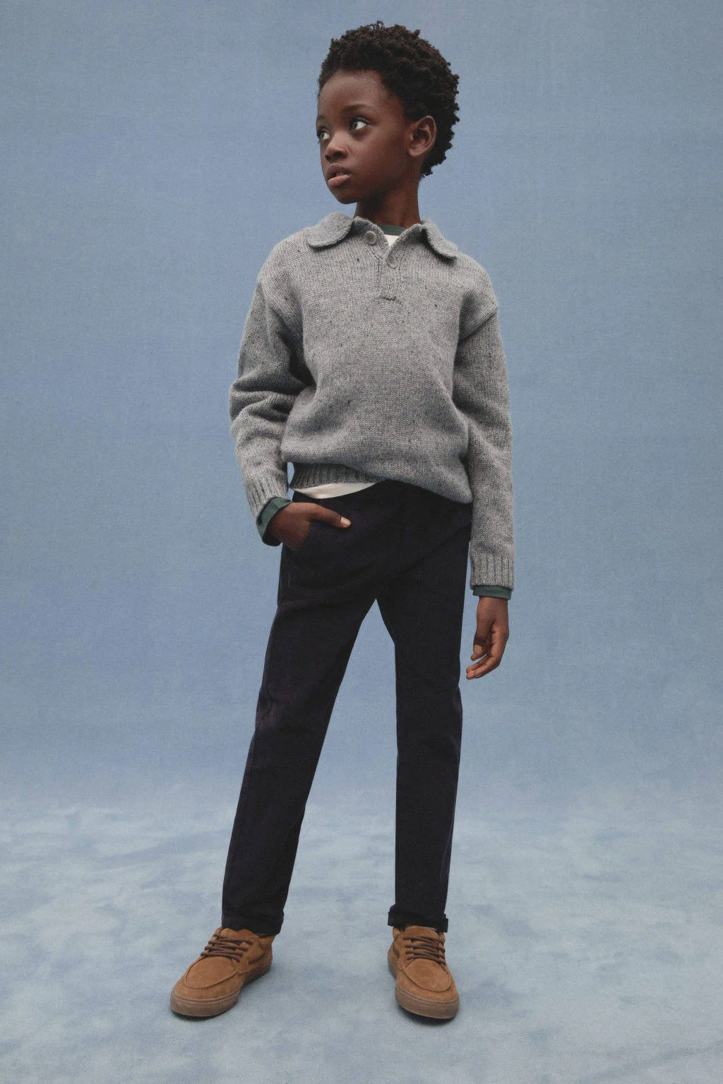 Mango Kids trui grijs gebreid