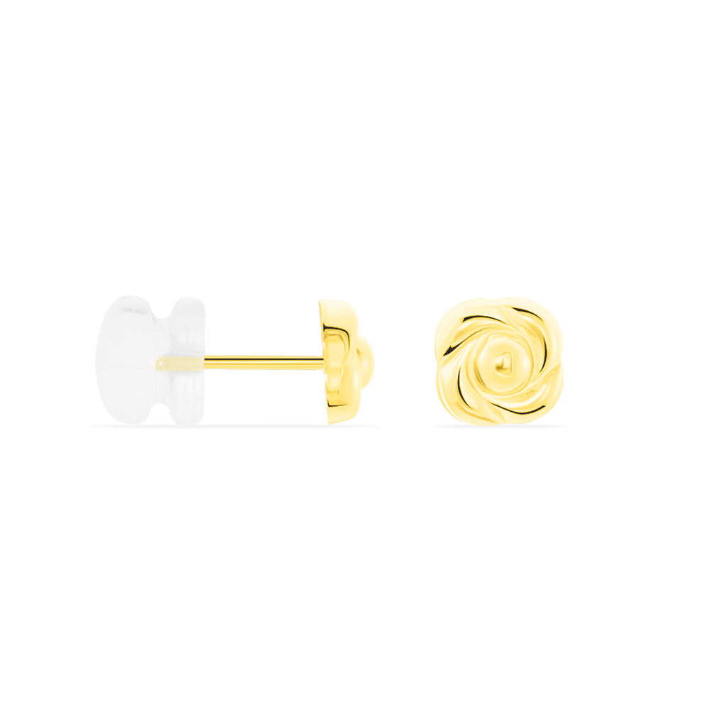 Boucles D'oreilles Puces Philine Fleur Or Jaune