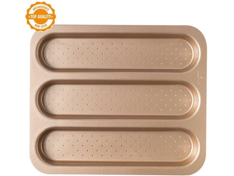 Decora Brot-Backform 38 x 32 cm, Rosegold Backform für Baguettes