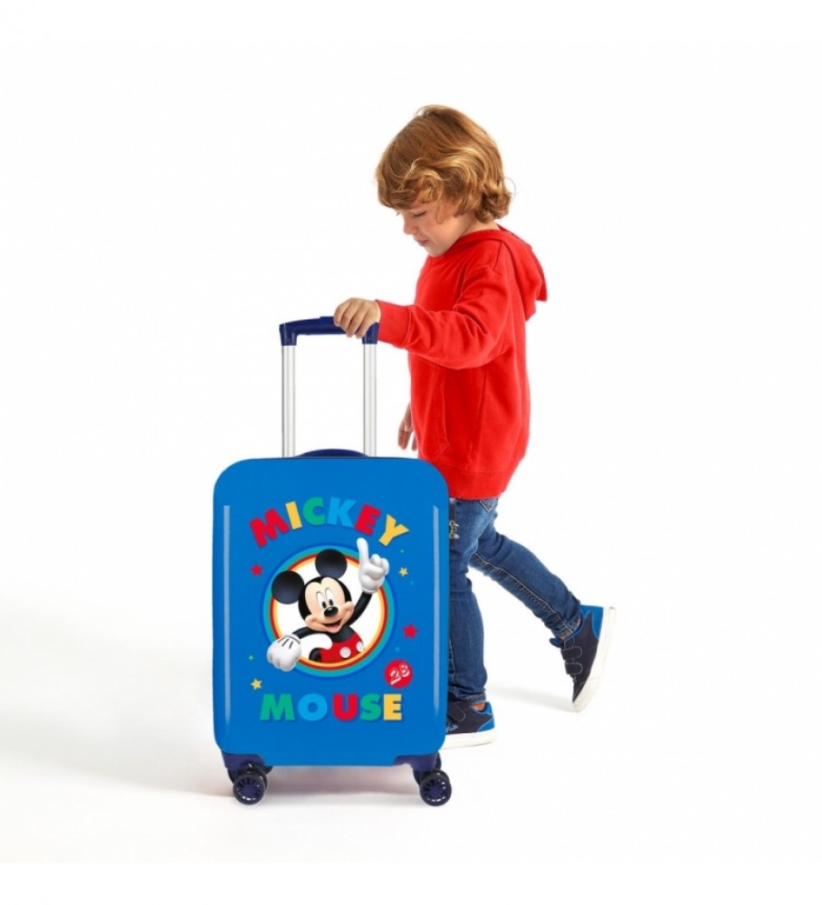 Mala de cabine rígida Joumma Bags Cirkle Mickey Azul - 38x55x20 cm -