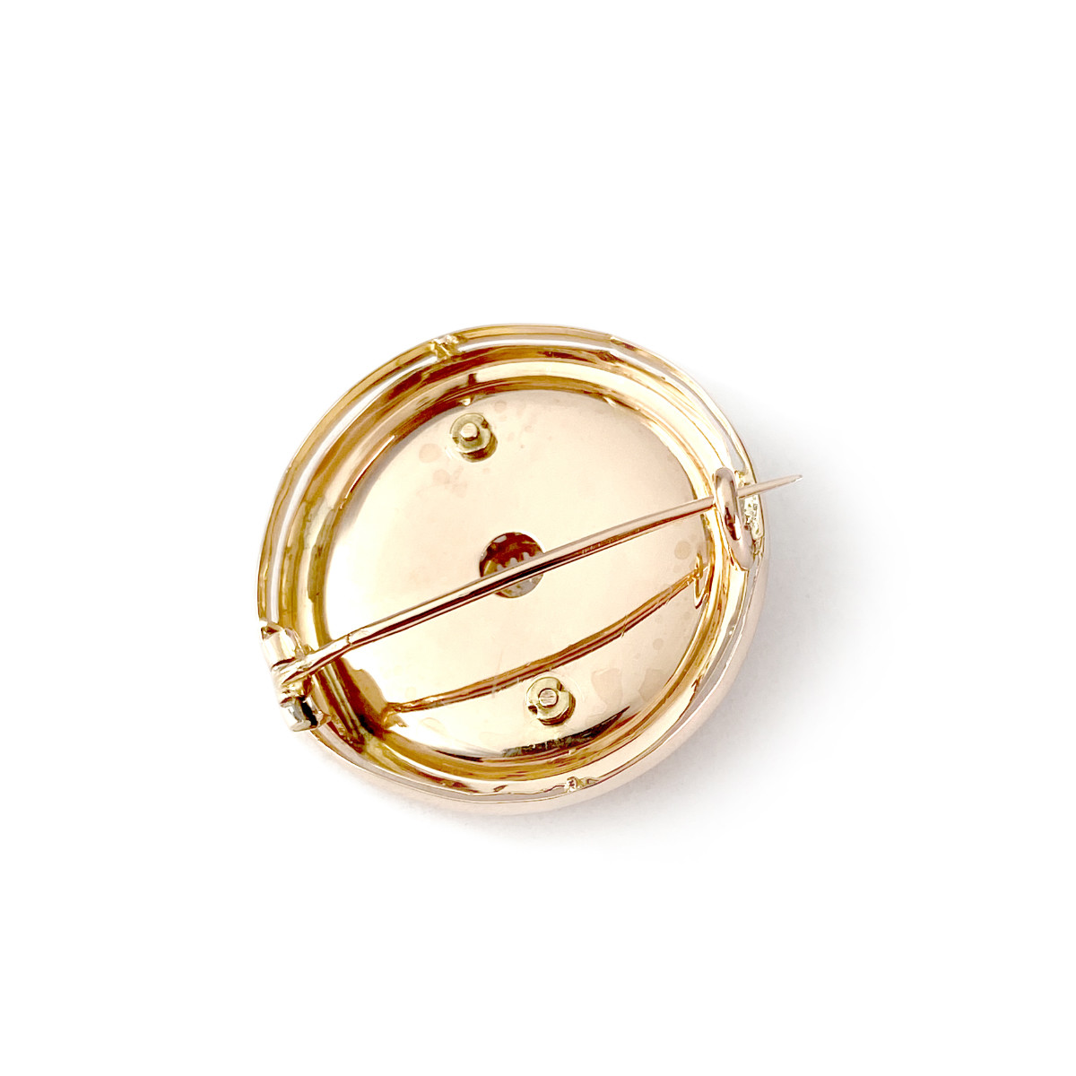 Broche d'occasion or 750 rose diamant perles fines