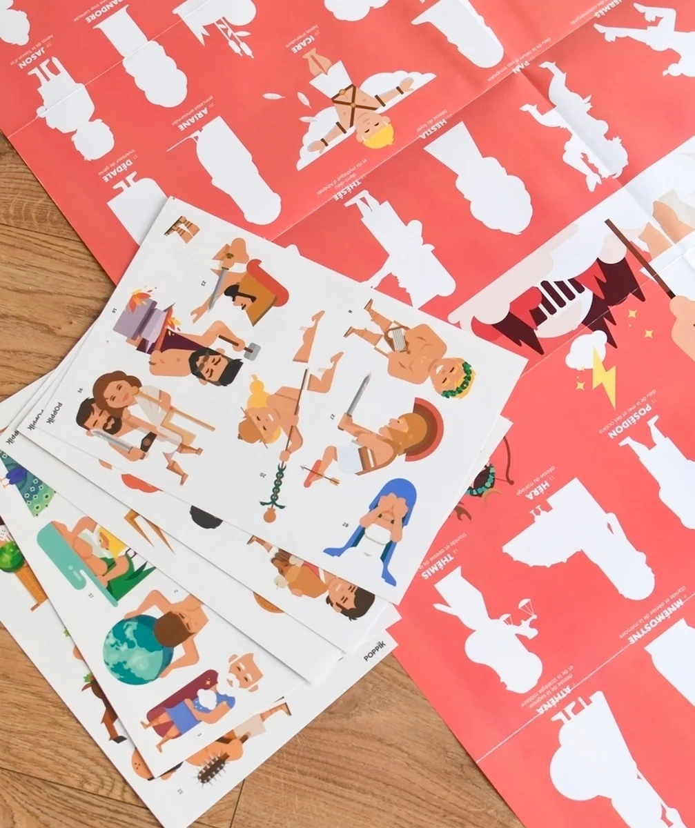 POPPIKLE POSTER AVEC 38 STICKERS MYTHOLOGIE - 7-12 ANS