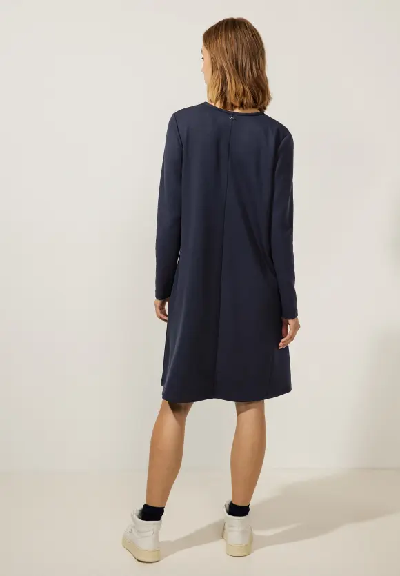 Shirtkleid mit Ziernaht - deep blue