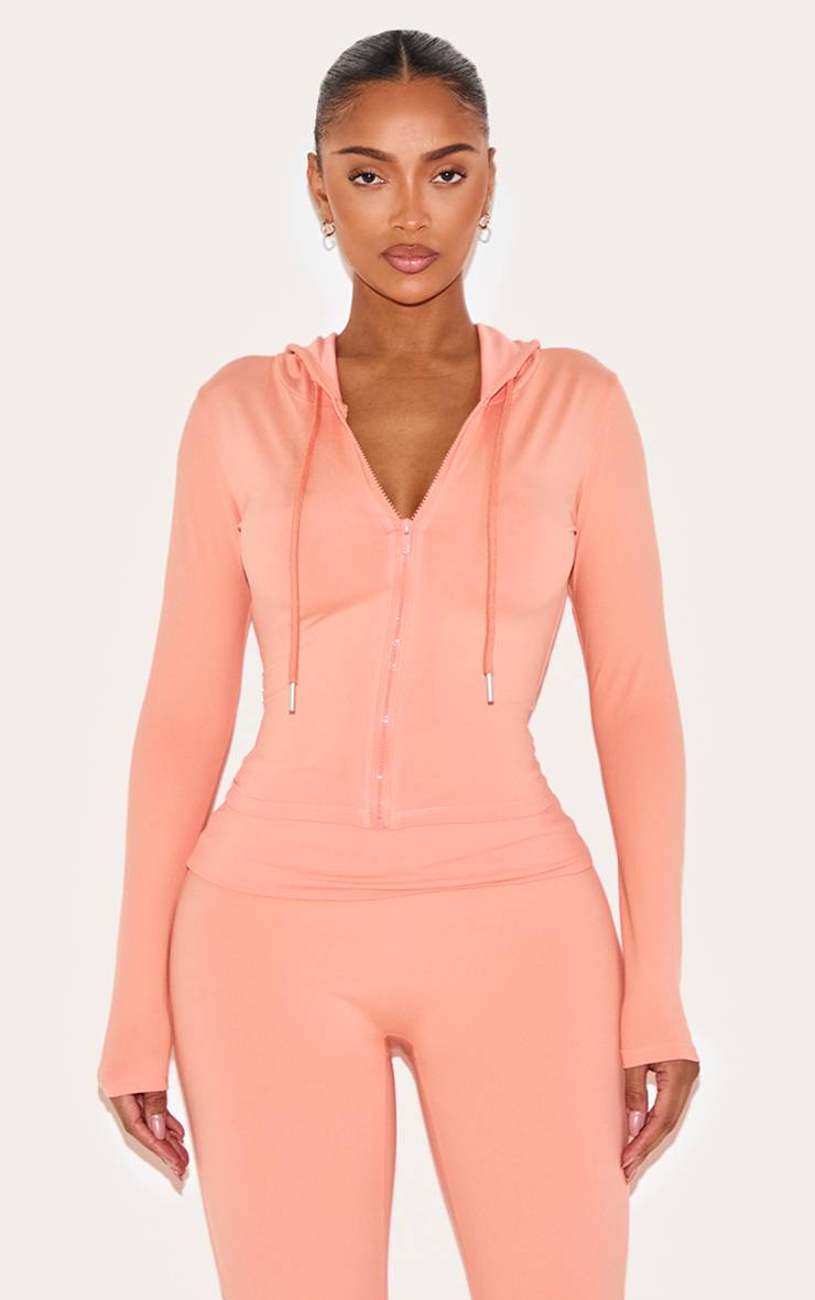Pêche Sweat À Casynthétiqueche Zippé Moulant Sculptant Silhouette