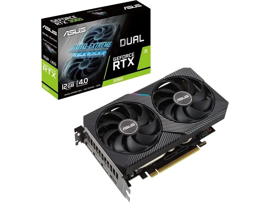 ASUS DUAL-RTX3060-O12G-V2 - OC Edition - grafikkort - GF RTX 3060 - 12 GB GDDR6 - PCIe 4.0 x16 - HDMI, 3 x DisplayPort - LHR
