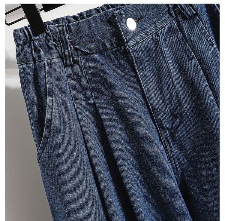 ZIMO - Mid Waist Washed Harem Jeans