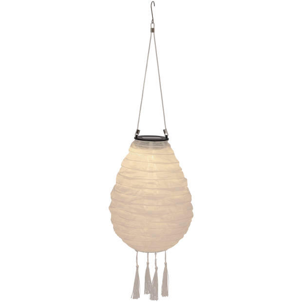 Blokker Solar Lampion Ovaal - 20 cm - Wit