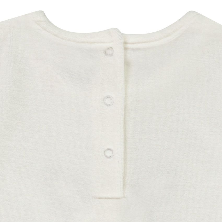 Pyjama 2 pièces en velours biche de Noël pour bébé fille - Ecru