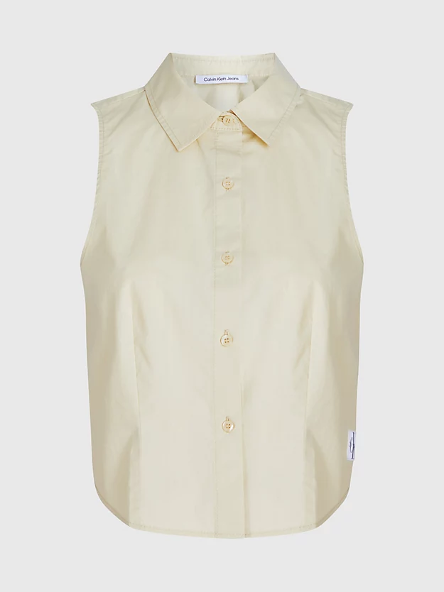 Camisa sem mangas de algodão popeline