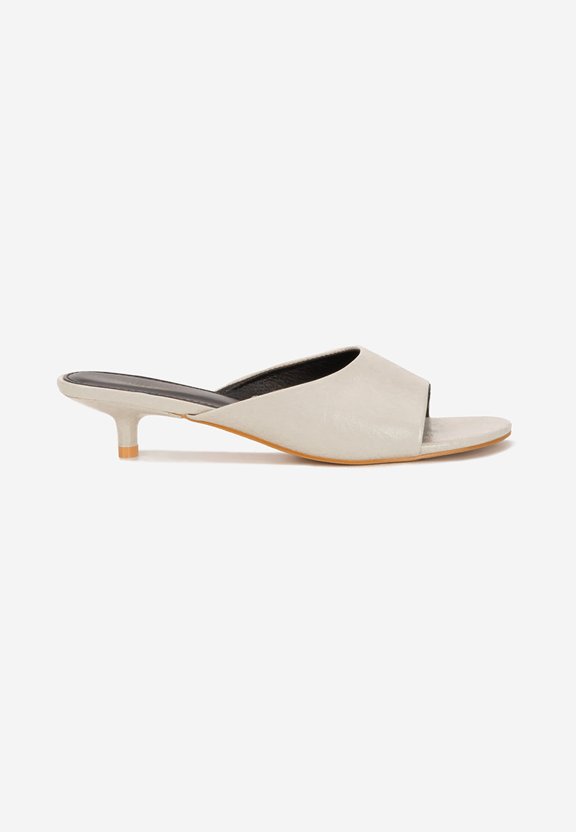 Mules à petit talon beige Afelia