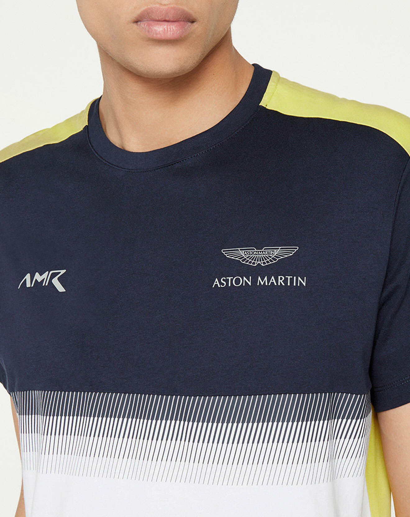 Hackett London T-Shirt Aston Martin Racing colorblok blanc/bleu