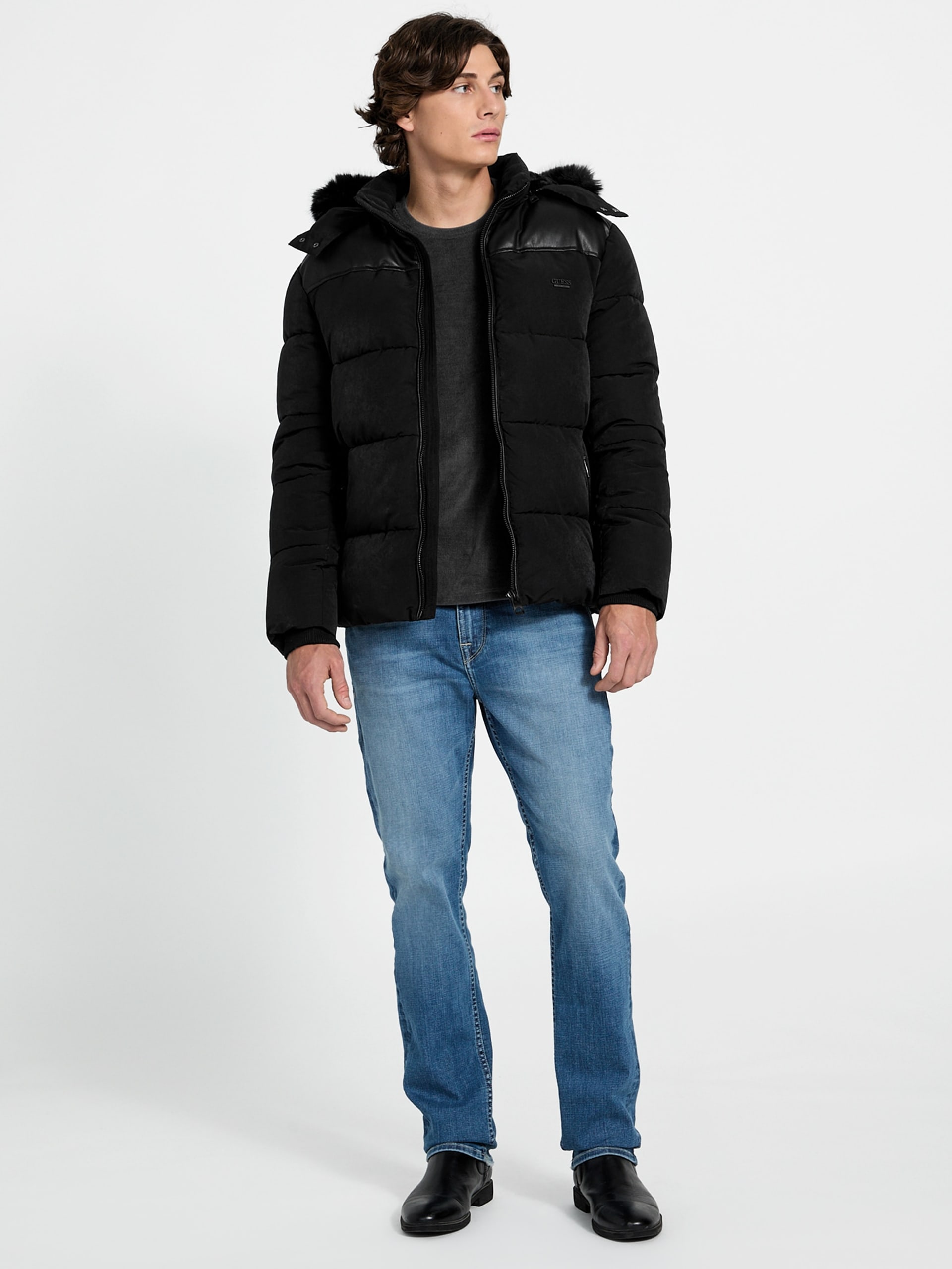 Jaqueta puffer com capuz