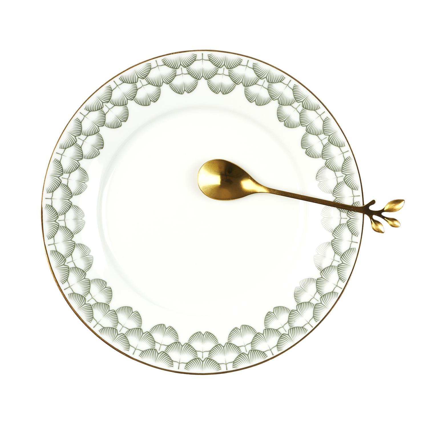 CUILLERE CAFE FEUILLE DOREE X4 PIECES