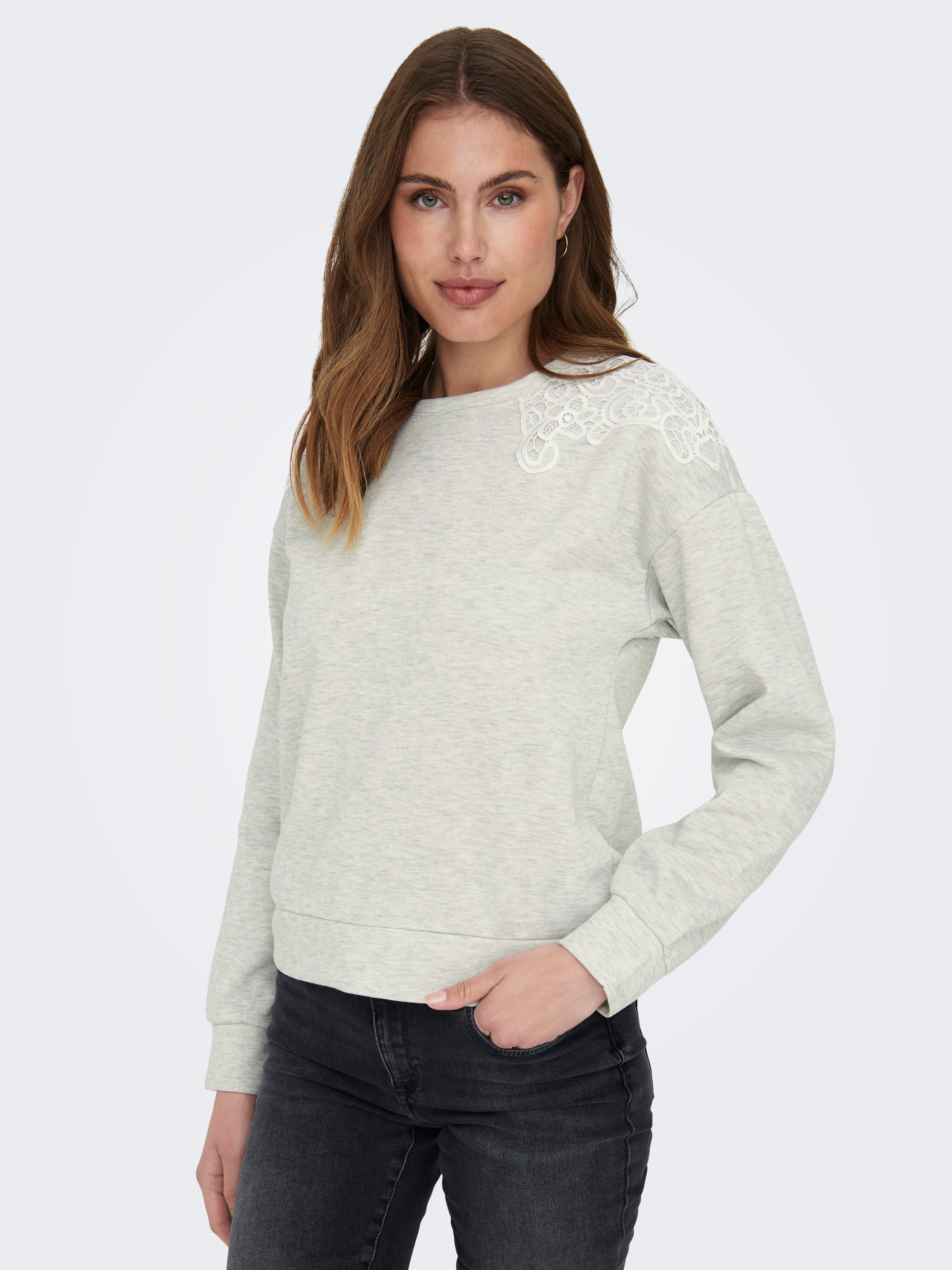 ONLGINA Sweatshirt Light Grey Melange