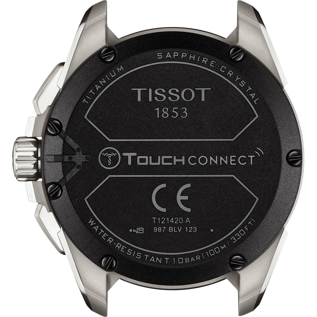 Tissot T-Touch Connect Solar Smartwatch Titan mit schwarzem Kautschukarmband