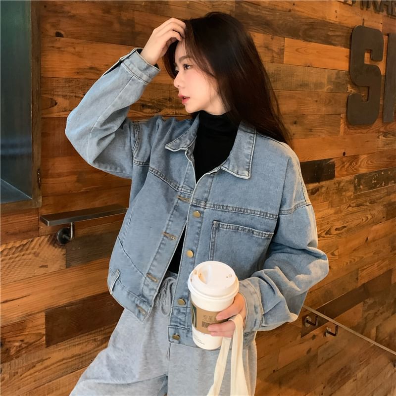 Miss Kekeli - Oversized cropped denim jack