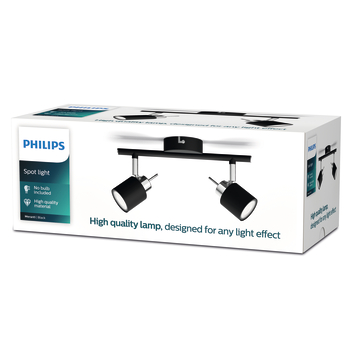 Philips Meranti zwart 2-lichts Max 35W